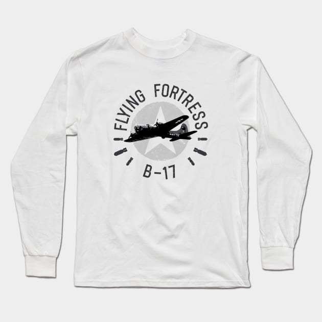 B17 Flying Fortress Long Sleeve T-Shirt by J31Designs